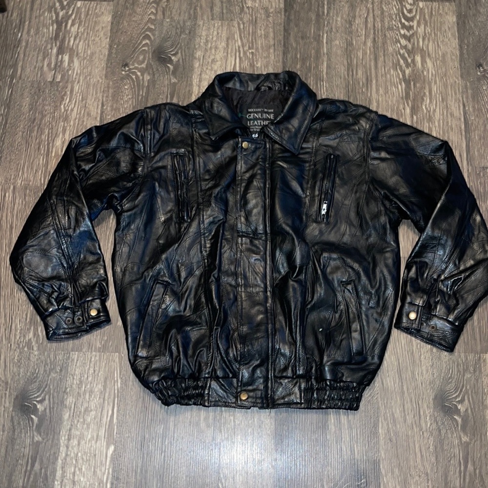 Maxam Italian Mosaic Design Genuine Top Grain Lambskin Leather Jacket Size: L
